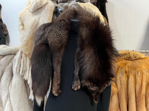 Silberfuchs fuchs pelz umhang - silberfuchs,
