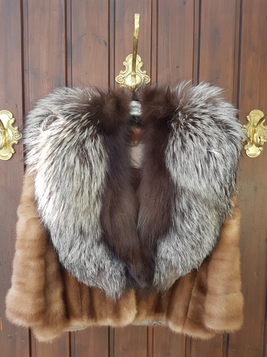 Silberfuchs pelz cape - pelz,