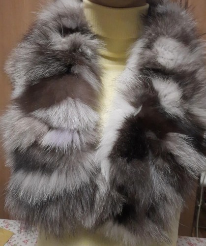 Silberfuchs echt pelzkragen - echt,